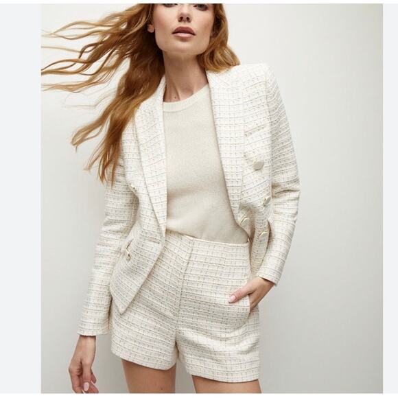 Veronica Beard Jazmin Cotton Tweed Shorts NWT High Waisted - Picture 2 of 8